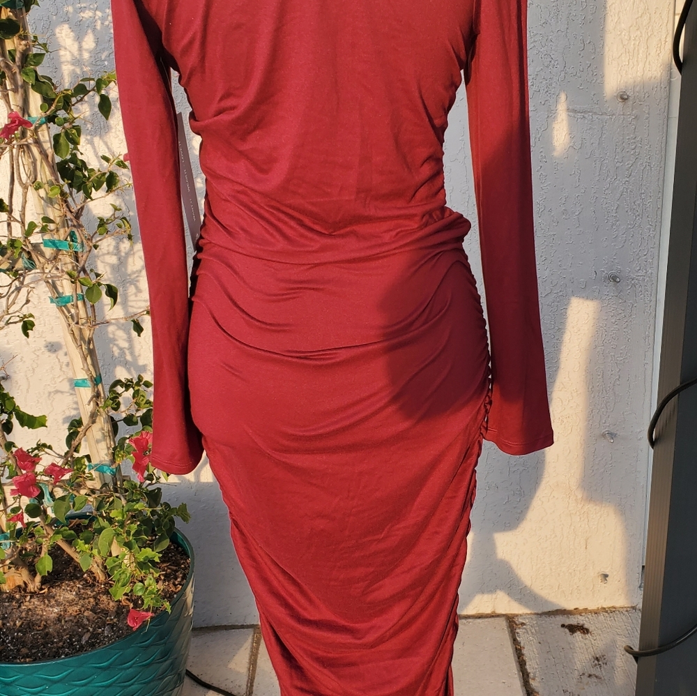 Almost Famous Turtle Neck Rouched Dress - Picture 6 of 11